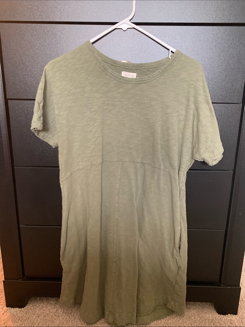 Organic cotton UpWest Olive Green Dress with pockets